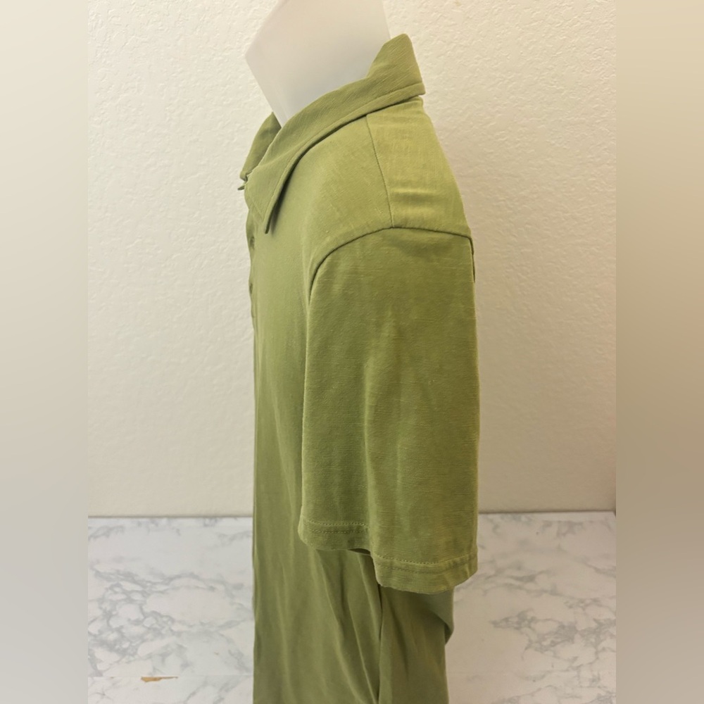 And Now This Men's Knit Polo Shirt Size M Green Short Sleeve Shirt - Picture 2 of 5